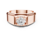 14K Solid Gold Lab Diamond Solitaire Ring, Rose Gold, view 4