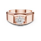 14K Solid Gold Lab Diamond Solitaire Ring, Rose Gold, view 4