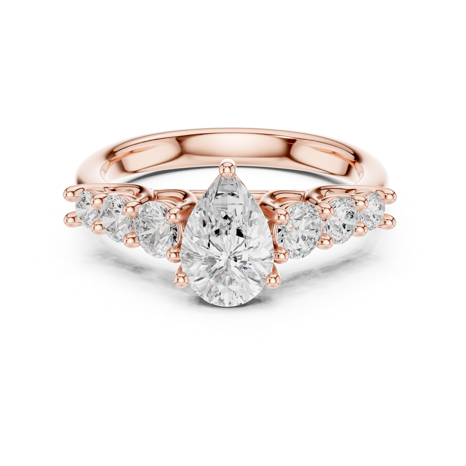 Gold Ring DDLR-705, Rose Gold, view 4