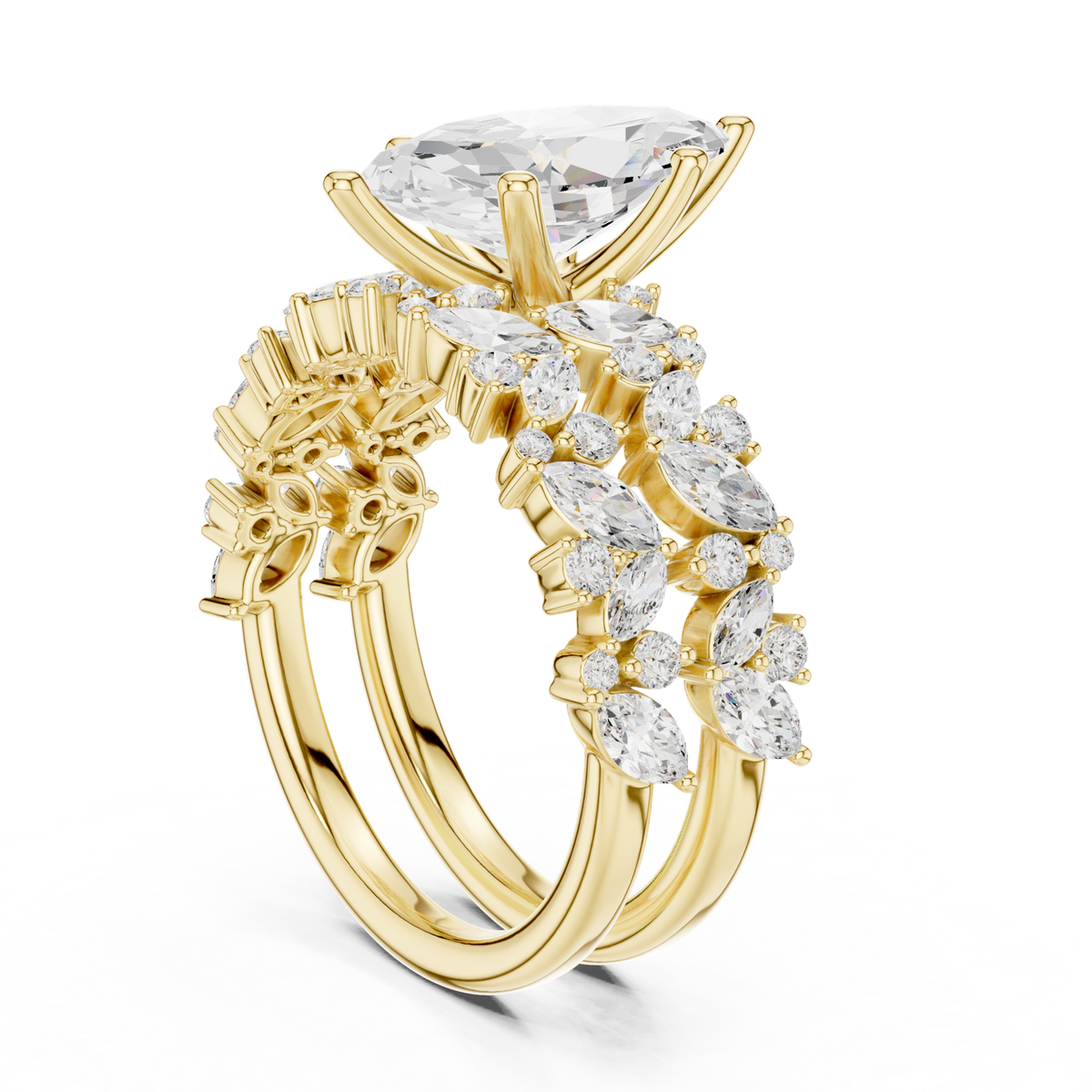 14K Solid Gold Lab Diamond Solitaire Ring, Yellow Gold, view 1