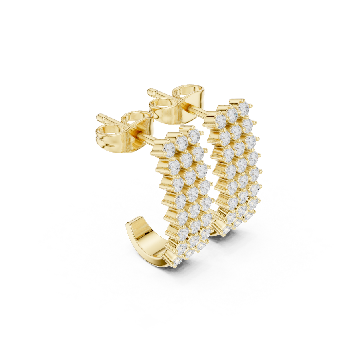 Gold Earrings SBER(55), Yellow Gold, view 1
