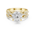 Gold Ring DDLR-300, Round center stone, Yellow Gold, view 4