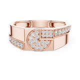 Gold Ring LR-01 (35), Rose Gold, view 4