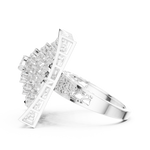 14K Solid Gold Lab Diamond Signet Ring, White Gold, view 3