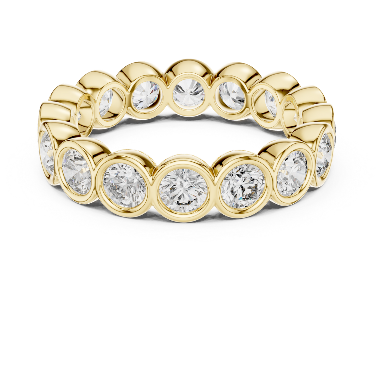 14K Solid Gold Lab Diamond Eternity Ring, Yellow Gold