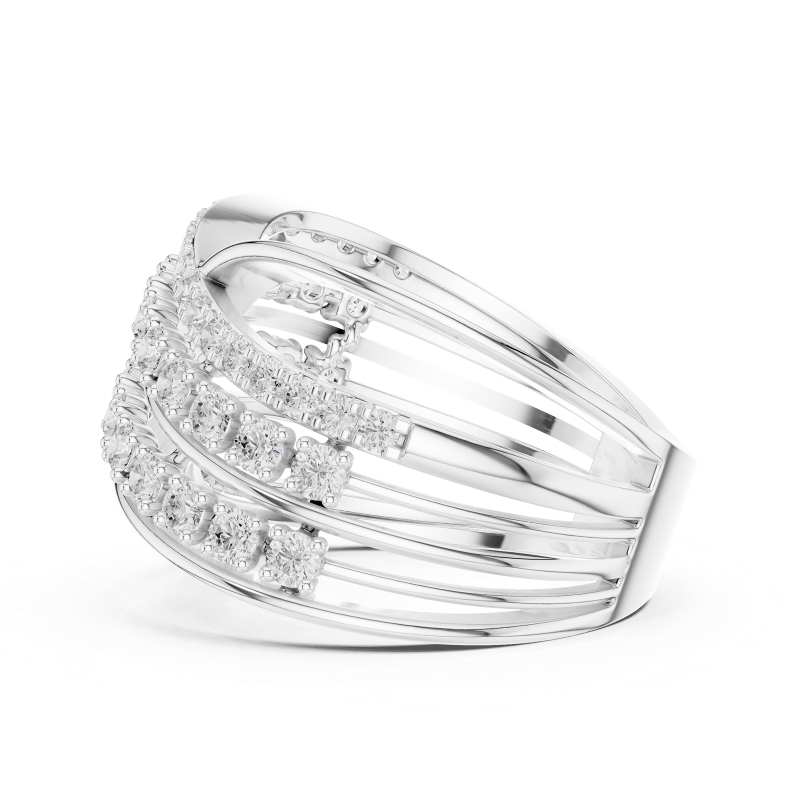 Gold Ring DDLR-820, White Gold, view 3
