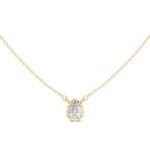Gold Jewelry DDPS-001, Pear center stone, Yellow Gold, view 4