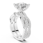 Gold Ring DDLR-300, Princess center stone, White Gold, view 1