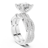 Gold Ring DDLR-300, Princess center stone, White Gold, view 1