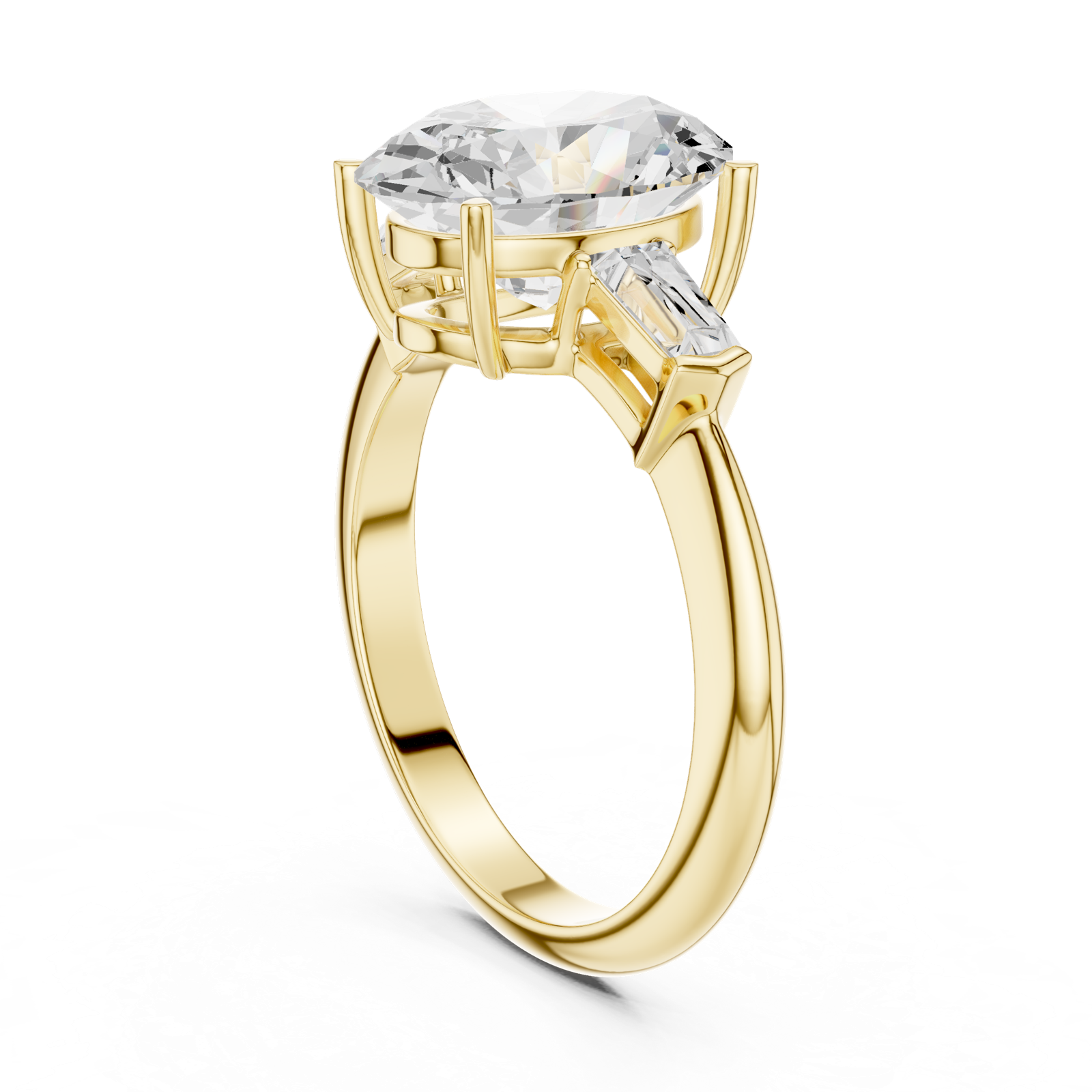 Gold Jewelry L35-67, Oval center stone, Yellow Gold, view 1
