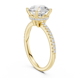 Gold Ring DDLR-177, Round center stone, Yellow Gold, view 1