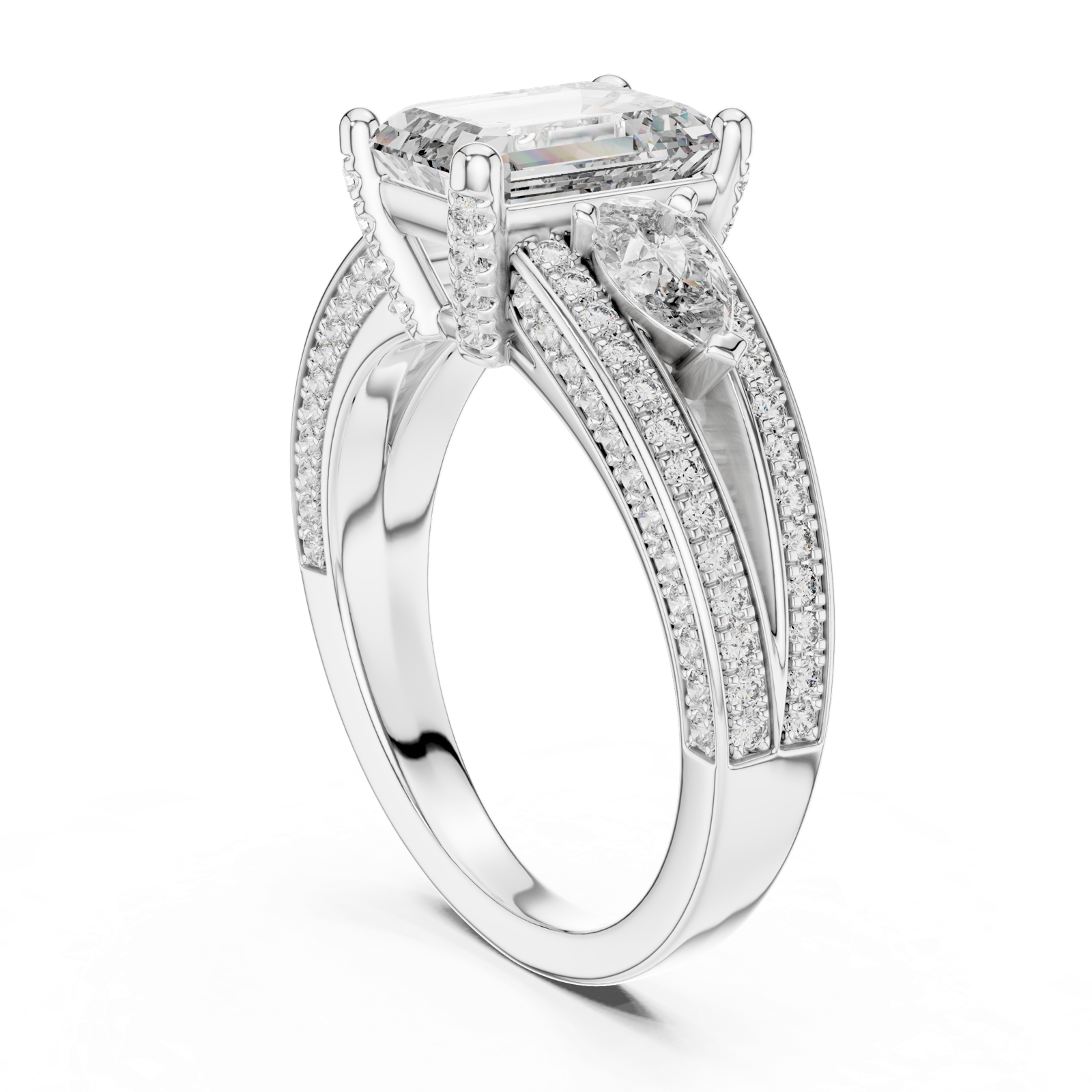 Gold Ring DDLR-046, White Gold, view 1