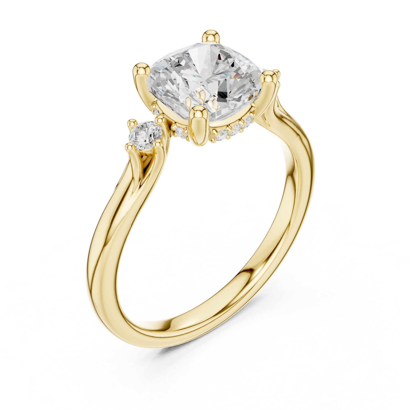 Gold Ring DDLR-970, Yellow Gold, view 2