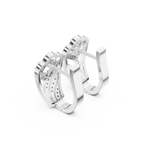 14K Solid Gold Lab Diamond Cluster Earrings, White Gold, view 2