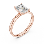 Gold Jewelry, Emerald center stone, Rose Gold, view 2