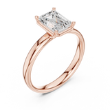 Gold Jewelry, Emerald center stone, Rose Gold, view 2