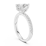 Gold Ring DDLR-161, Pear center stone, White Gold, view 1