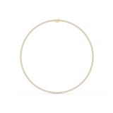 14K Solid Gold Lab Diamond Tennis Necklace, Yellow Gold
