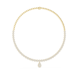 14K Solid Gold Lab Diamond Tennis Necklace, Yellow Gold, view 1