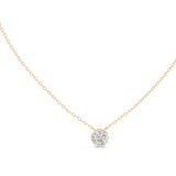 14K Solid Gold Lab Diamond Solitaire Pendant Necklace, Yellow Gold, view 1