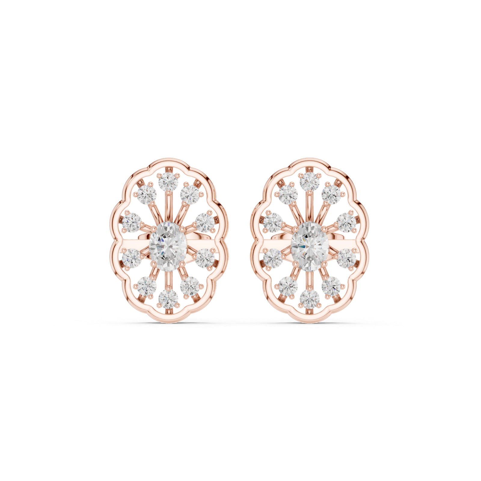 Gold Earrings Earring, Rose Gold, view 4