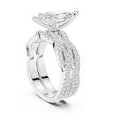 Gold Ring DDLR-300, Marquise center stone, White Gold, view 1