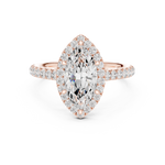 Gold Ring DDLR-118, Marquise center stone, Rose Gold, view 4