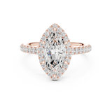 Gold Ring DDLR-118, Marquise center stone, Rose Gold, view 4
