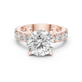 Gold Jewelry L35-63, Round center stone, Rose Gold
