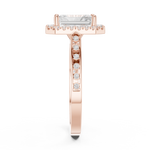 Gold Ring DDLR-349, Radiant center stone, Rose Gold, view 3