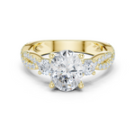 Gold Ring DDLR-281, Oval center stone, Yellow Gold