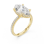 Gold Ring DDLR-172, Marquise center stone, Yellow Gold, view 2