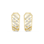 14K Solid Gold Lab Diamond Cluster Earrings, Yellow Gold