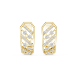 14K Solid Gold Lab Diamond Cluster Earrings, Yellow Gold