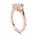 Gold Ring DDLR-038, Oval center stone, Rose Gold, view 1