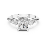 Gold Jewelry L35-66, Radiant center stone, White Gold, view 4