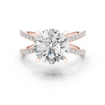 Gold Jewelry L36-25, Round center stone, Rose Gold