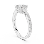 Gold Ring DDLR-037, Pear center stone, White Gold, view 1
