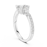 Gold Ring DDLR-037, Pear center stone, White Gold, view 1