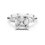 Gold Jewelry, Asscher center stone, White Gold, view 4