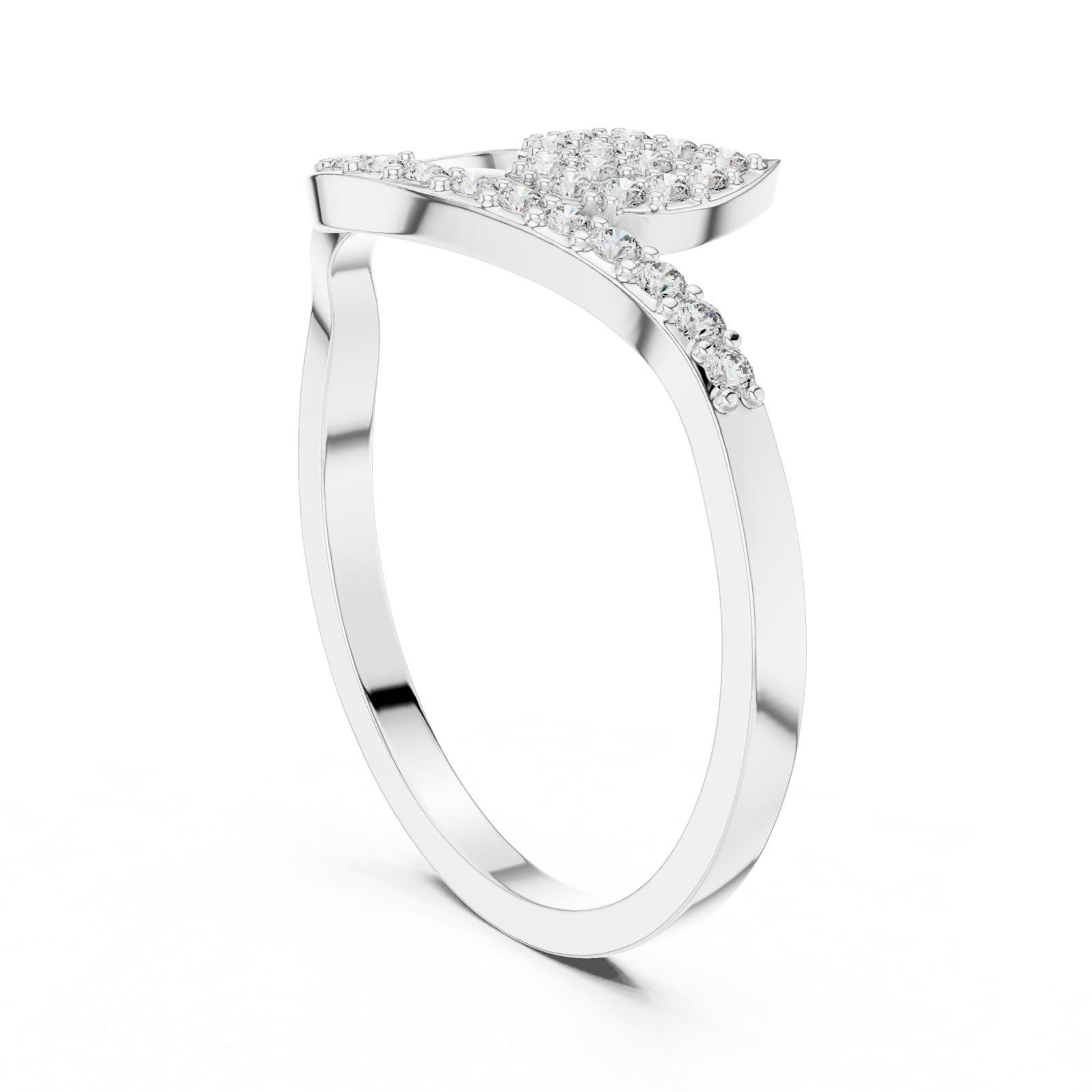 Gold Ring DR-4952, White Gold, view 1