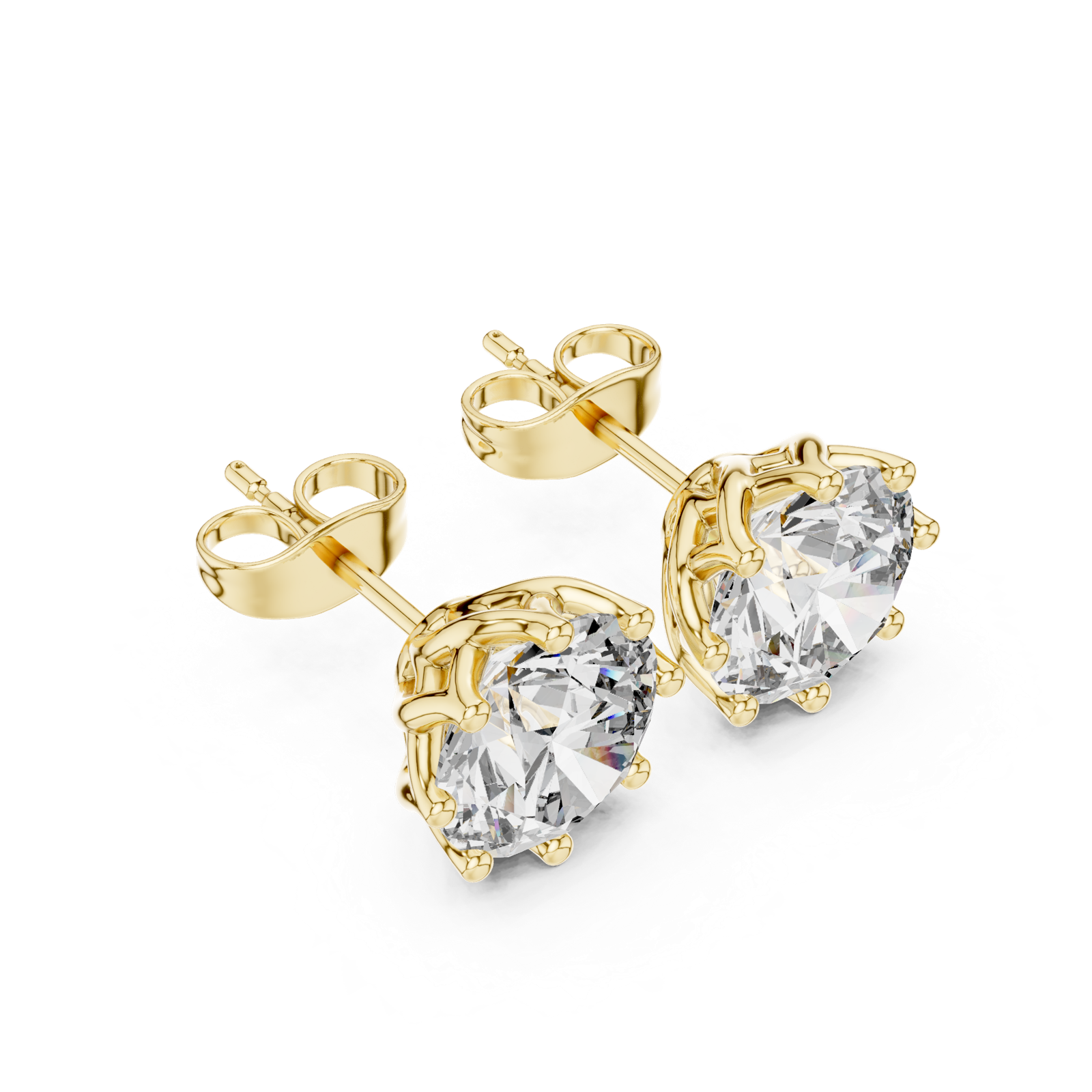 Gold Earrings 9-10075E, Yellow Gold, view 2