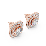 Gold Earrings ER-0010, Rose Gold, view 2