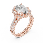 Gold Ring, Oval center stone, Rose Gold, view 2