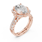 Gold Ring, Oval center stone, Rose Gold, view 2