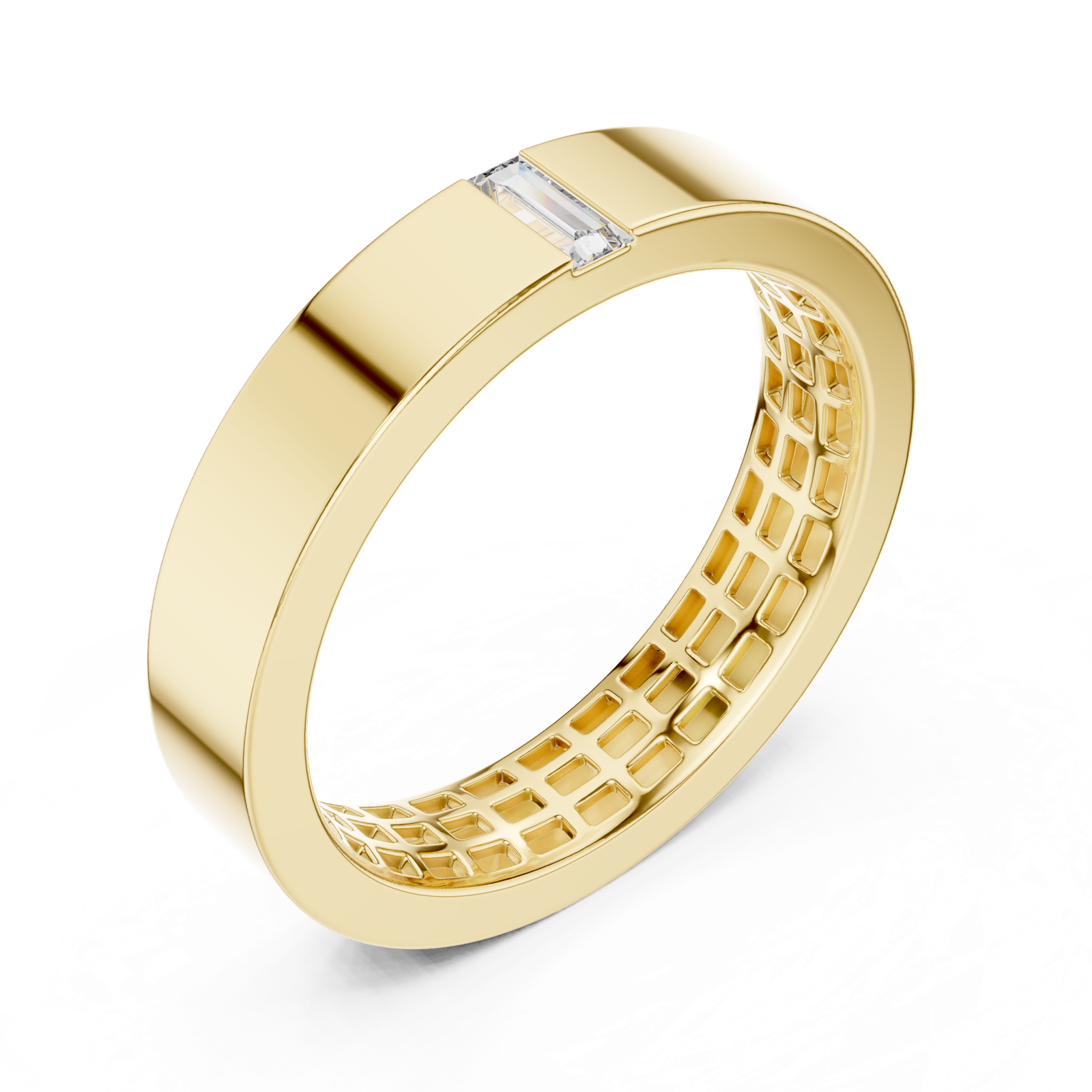 14K Solid Gold Lab Diamond Solitaire Ring, Yellow Gold, view 2