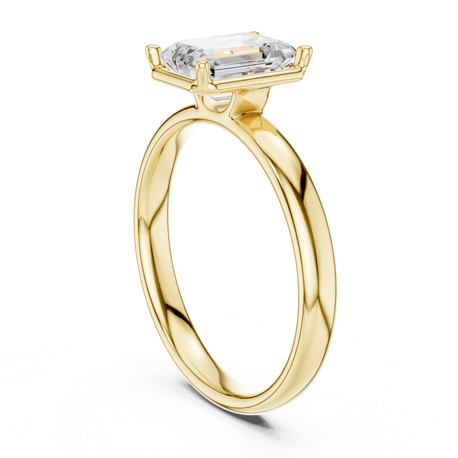 Gold Jewelry, Emerald center stone, Yellow Gold, view 1