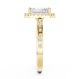 Gold Ring DDLR-349, Radiant center stone, Yellow Gold, view 3
