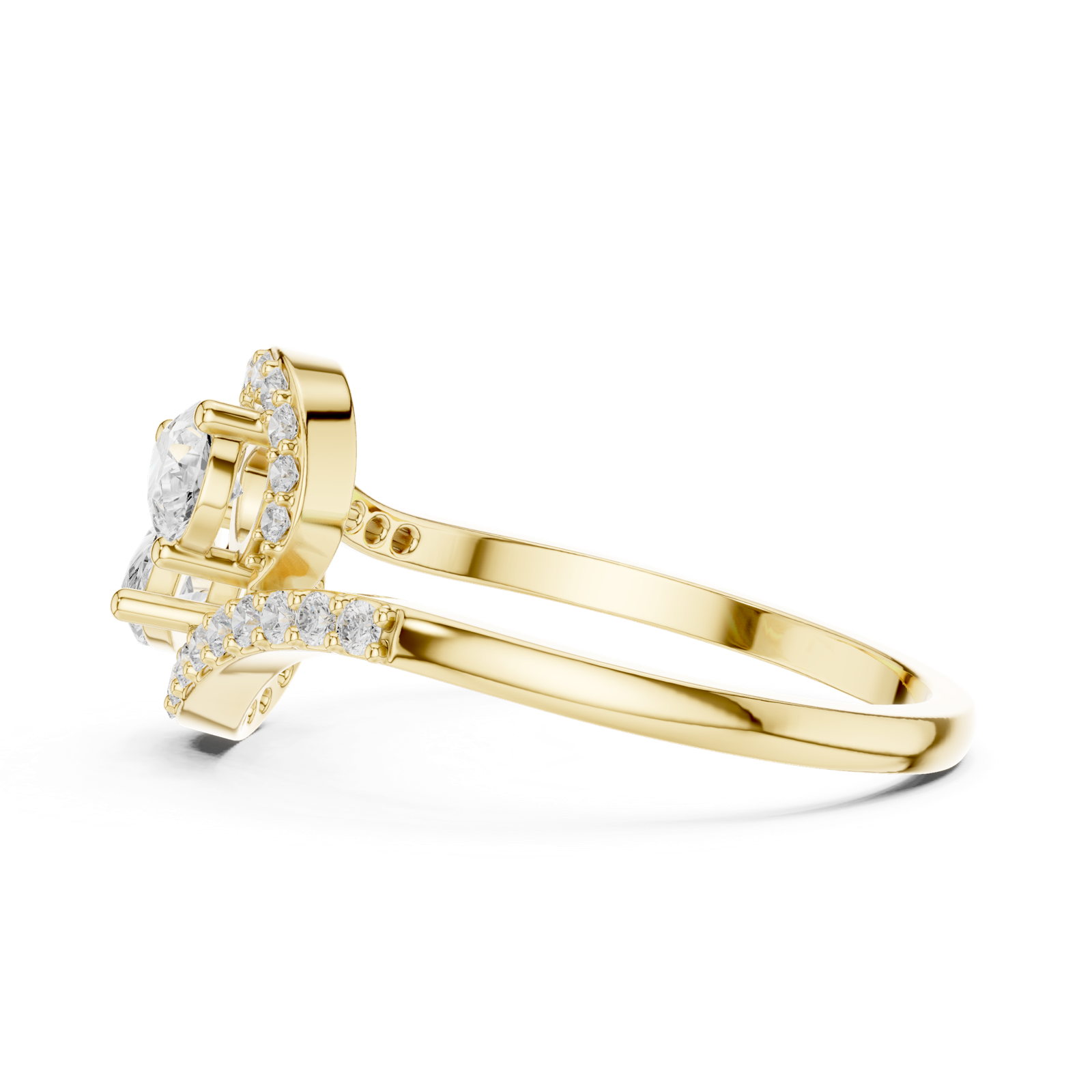 Gold Ring HLR-175, Yellow Gold, view 3