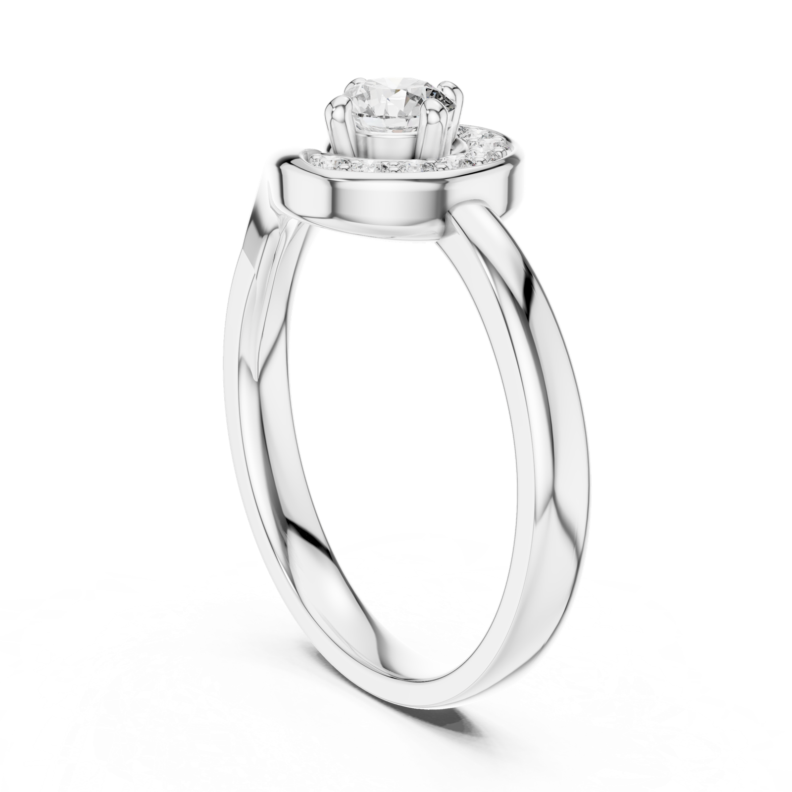 Gold Ring 12-10007@L, White Gold, view 1